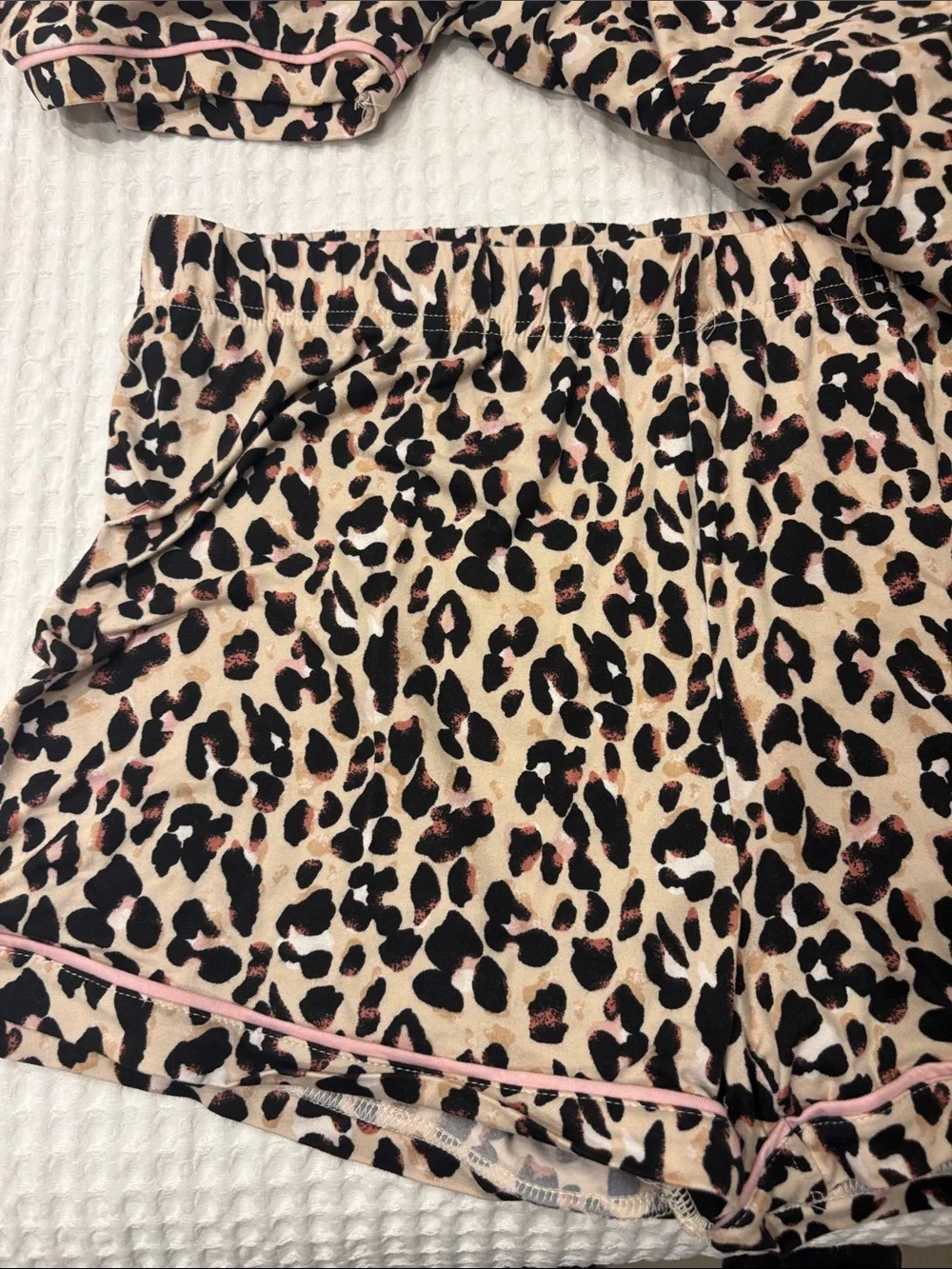 Tahari Leopard Print Button-Front Top with Pink Trim
